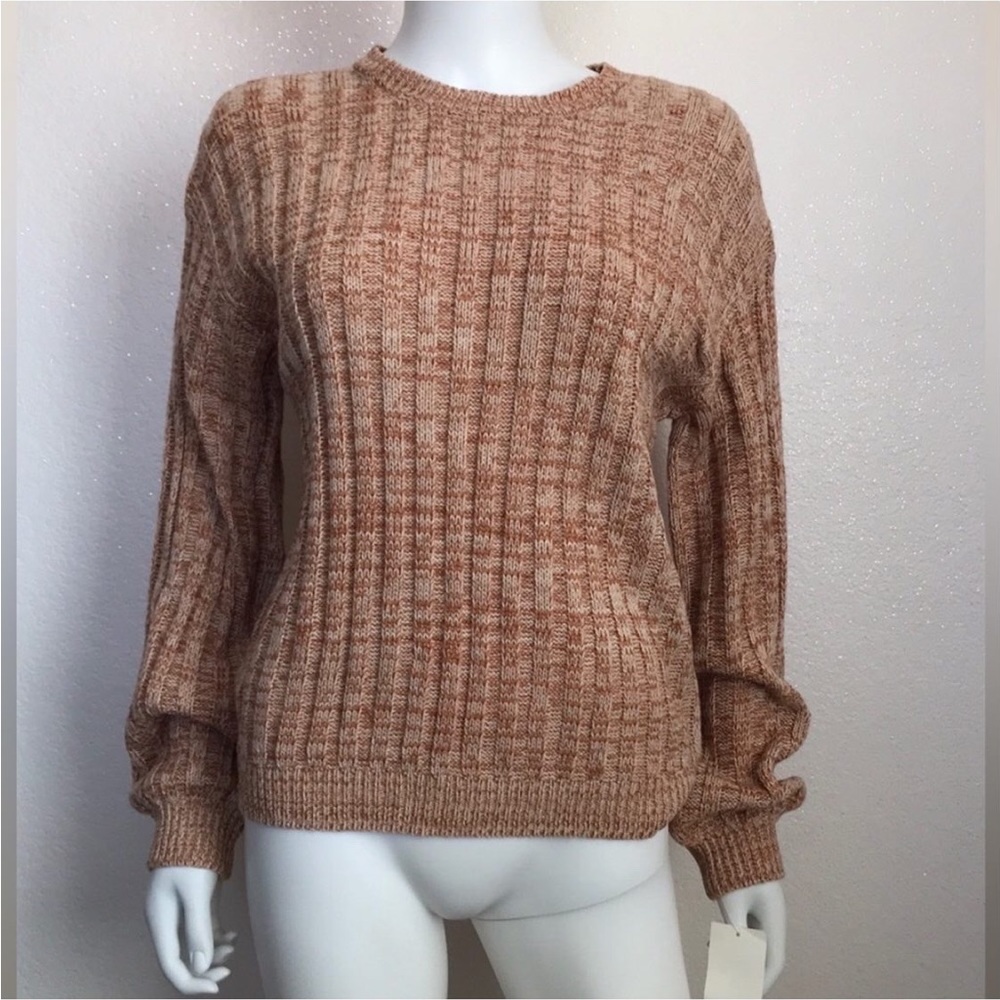 BLANKNYC S Heather Ribbed Crewneck Sweater In Toffee